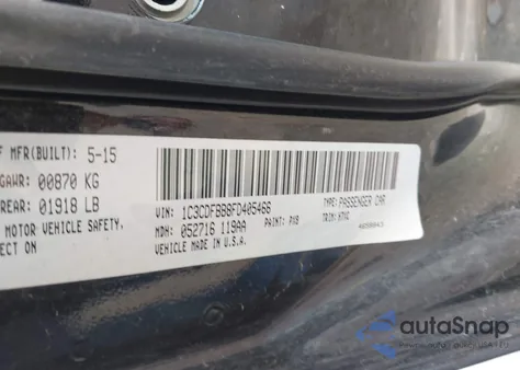 2015 Dodge Dart Sxt from USA, damaged, VIN 1C3CDFBB8FD405466